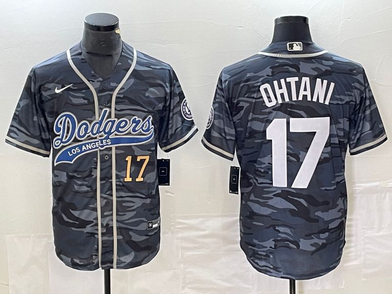 Men Los Angeles Dodgers 17 Ohtani Camo Nike Game MLB Jersey style 2